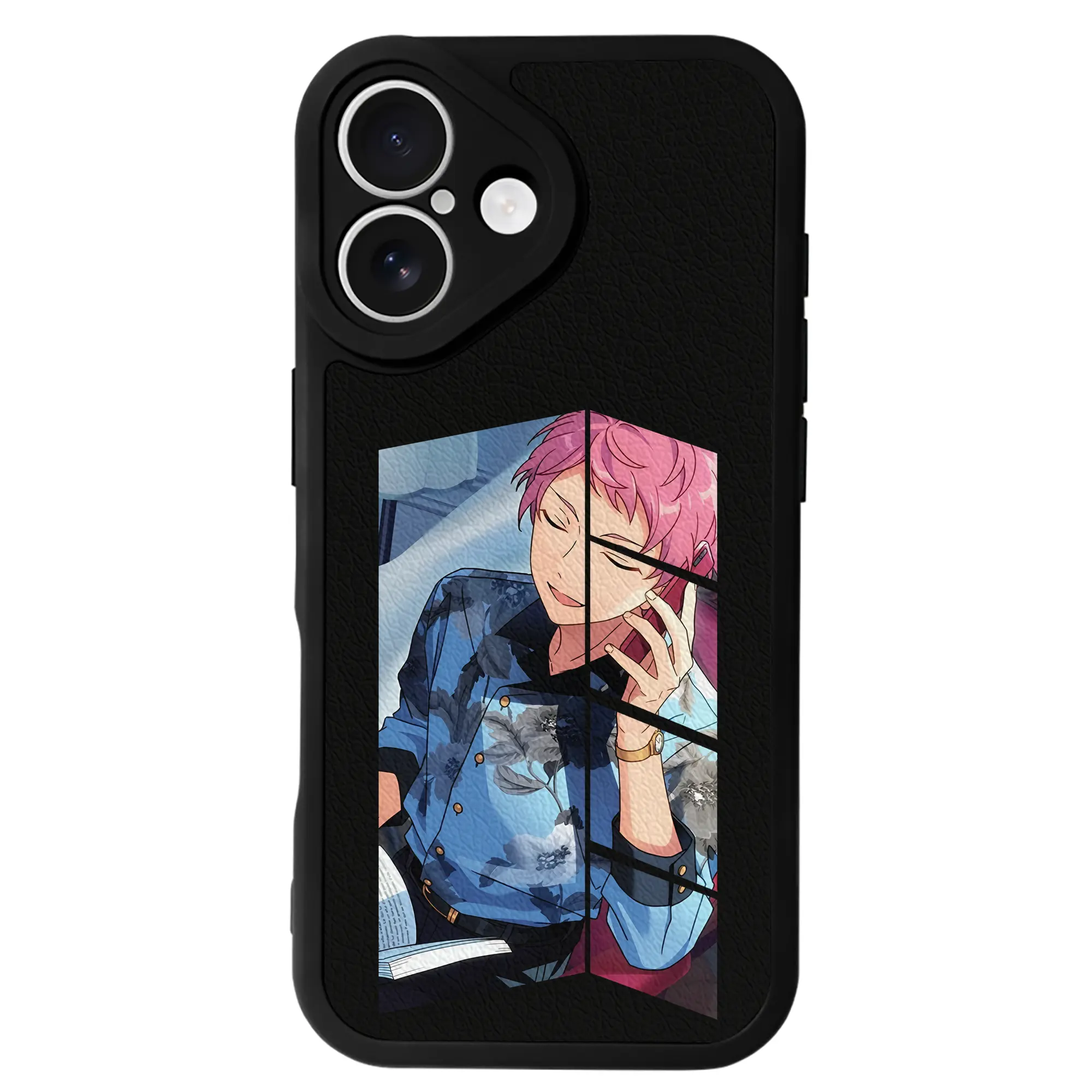 あんさん ぶる グッズ Valkyrie 斎宮宗 - IPhone 16シリーズ対応 ・ シリコンスマホケース ・ レザー調 ・ 高精度フィット ・ 耐衝撃 ・ ワイヤレス充電対応 ・ 精密カット